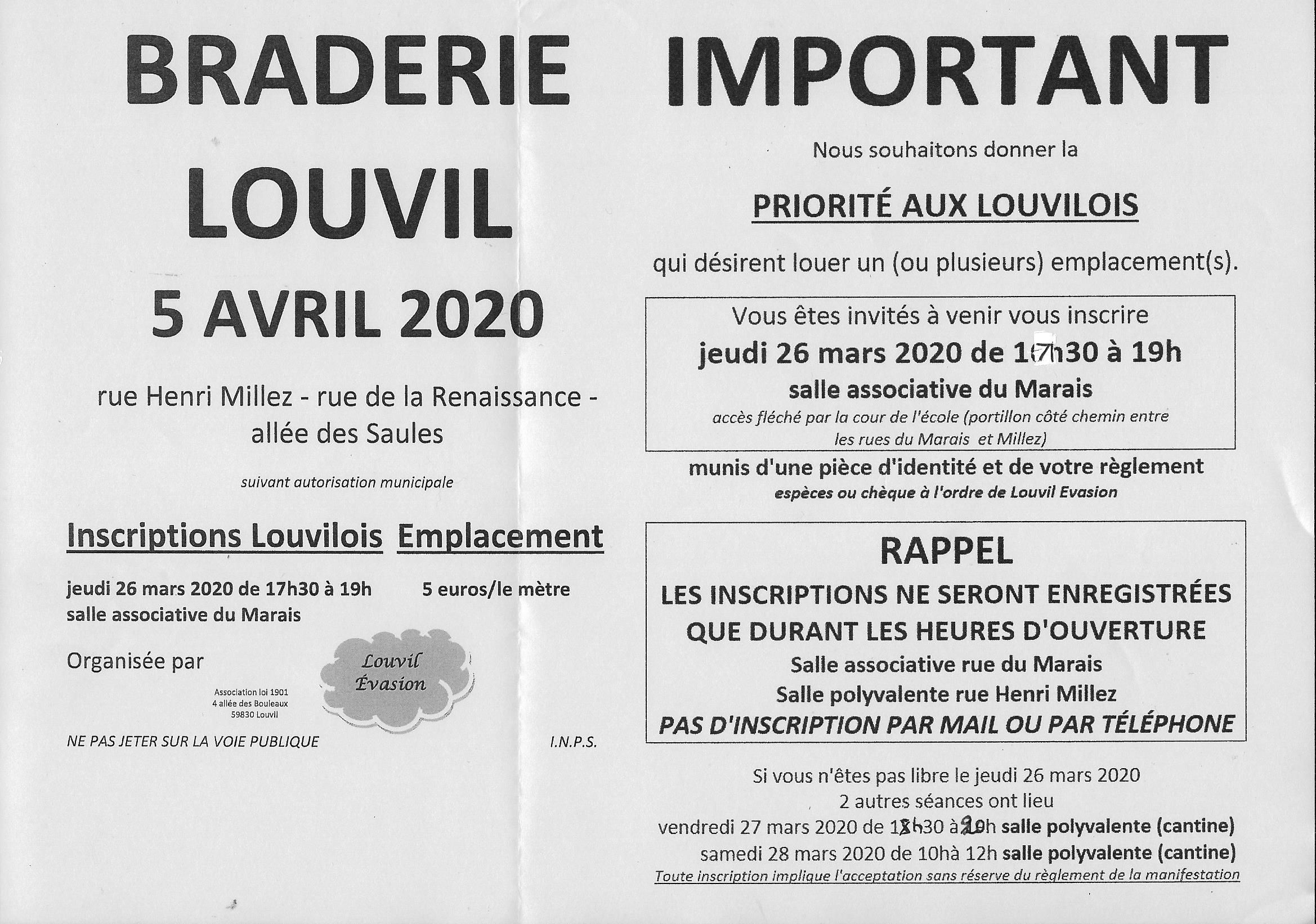 Braderie Louvil 2020